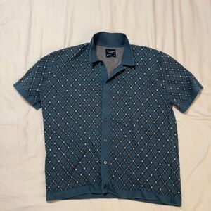 Abercrombie & Fitch Teal Argyle Polo Shirt